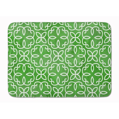 Carolines Treasures Watercolor Geometric Cirlce on Green Machine Washable Memory Foam Mat BB7556RUG